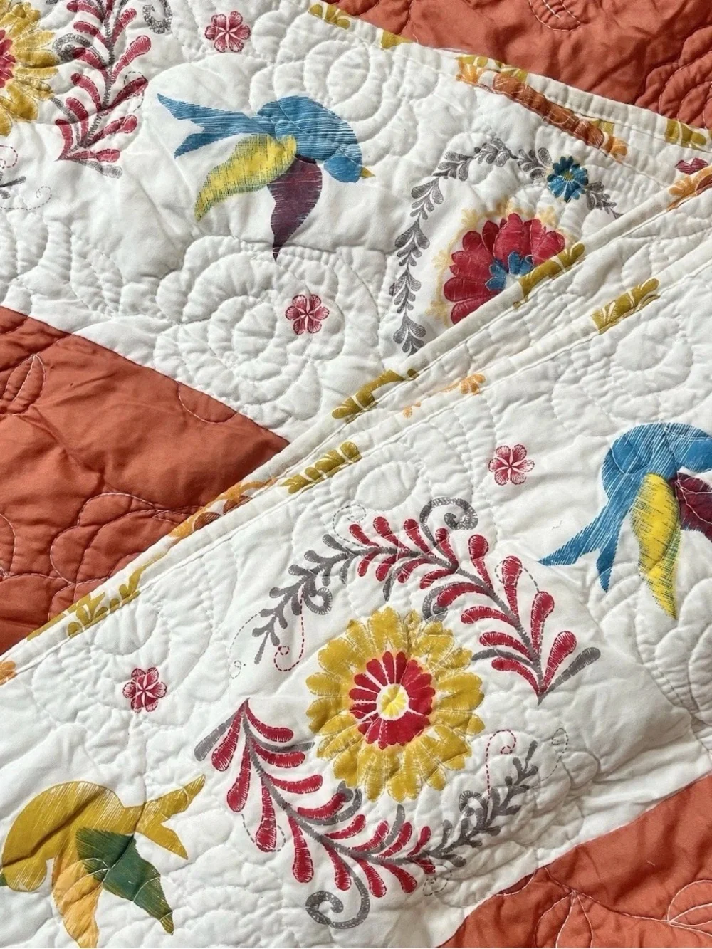 NEW Anthropologie King Reversible Boho Quilt Bedspread Bedding Sham Set